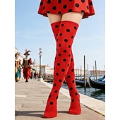 halpa Lisätarvikkeet-Naisille Mardi Gras 5-Pakkaus Pilkku Over-the-Knee -sukkia Värikkäät Karnevaalipuvut Joustavat Retro-juhlalahjat Festivaaleille  Naamiaisjuhliin