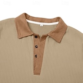 voordelige Basis Sweatshirts-Voor heren Sweatshirt Stoppen Hoodie met knoopsluiting Geribbeld breisel Leger Groen Bordeaux Marineblauw Khaki Polo kraag Effen Lapwerk Kleurenblok Met Textuur Sport &amp; Outdoor Casual Dagelijks