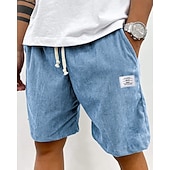 preiswerte Lässige Shorts-Herren Shorts Freizeitshorts Cordshorts Tasche Elastischer Bund Einfach Komfort Atmungsaktiv Knielang Outdoor Urlaub Alltagskleidung Urlaub Mode Schwarz Weiß Mikroelastisch