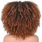 baratos Perucas de Carnaval-Carnival Wig 2026 Brown Afro Afro Curly Short Synthetic Festival Wig Mardi Gras Parade Cosplay Costume Hair for Women