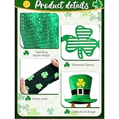  Мужской костюм лепрекона на День Святого Патрика – зеленая шляпа, жилет, борода, носки и аксессуары для праздничных торжеств.