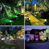 cheap Landscape Lights-Solar Color Changing Spot Lights Outdoor, Waterproof Solar Lights, Multicolor RGB Landscape Spotlight for Garden Yard Driveway Lawn Patio Pathway Christmas Decorations