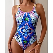 levne Rash guardy One Piece-Dámské Plavky Květinový Ochrana proti UV záření Vysoká pružnost Bez rukávů Plavky Surfování Potápění Šnorchlování Léto
