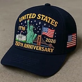 olcso Patrióta 250 kalap-Férfi Uniszex Egyesült Államok 250. évfordulós kalapja Baseball sapka Szalmakalap Kamionos kalap Fekete Rubin Poliészter / Poliamid Állítható Hazafias Szabadság Sportok Hétköznapi Napi Szabadtéri