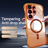 זול מארז סמסונג-טלפון מגן עבור סמסונג גלקסי S26 אולטרה פלוס S25 Ultra Plus S25 אדג' S24 Ultra Plus S23 Ultra Plus S24 FE S23 FE כיסוי אחורי מגנטי תמיכה בטעינה אלחוטית עמיד בזעזועים רטרו צפוי