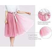 baratos anágua-Fantasia fantasia saia de tule Saia Tutu Anos 50 Retro Vintage Anos 80 Multi Camadas Inchado Neon Adulto Mulheres Dia Das Bruxas Carnaval Festa Espetáculo Dança Balé Vestir-se