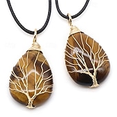 ieftine Coliere &amp; Pandative-Coliere cu Pandativ For Pentru femei Onix Stradă Zilnic Petrecere de zi de nastere Cordon Cristal Copacul Vieții