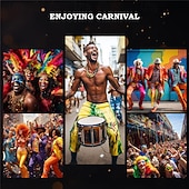 economico Pantaloni casual stampati da uomo-Martedì grasso Per uomo Rombo Carnevale Pantaloni casual Pantaloni Pantaloni Larghi Misura del girovita medio Moda Casual Feste Ferie Coulisse elastica in vita Pantaloni tipo lino con tasche