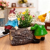 levne Dekorace na terasu-pryskyřičné figurky trpaslíků – zahrada &amp;dekorace na stůl, trpaslíci přátelství do květináčů, květináče na sukulenty, miniaturní krajinářské ozdoby, interiérové &amp;venkovní řemeslné sochy