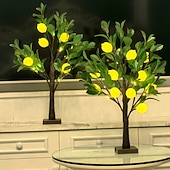 levne Dekorativní světla-60cm/23,9palcové umělé světlo na citroník, 12 citronů, 24 LED korálků, jarní/letní interiérová/venkovní dekorace do ložnice, obývacího pokoje, jídelny, noční světlo na párty