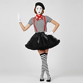 economico Fondi-Costume di fantasia Gonna in tulle Gonna tutù Mimo artista Mimo Clown Circo Anni 1950 Anni '80 Stratificato Gonfio Adulti Per donna Halloween Carnevale Feste Performance Danza Balletto Costumi di