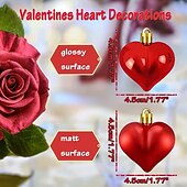 cheap Valentine's Day-24 Pack Valentine's Day Heart Ornaments, Red and Gold Shiny &amp; Matte Finish, Hanging Heart Decorations for Anniversary, Mother's Day, Christmas Tree Decor