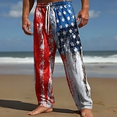 economico Pantaloni casual stampati da uomo-Per uomo Bandiera degli Stati Uniti Patriottico 250° anniversario degli Stati Uniti Pantaloni Pantaloni casual Pantaloni Larghi Misura del girovita medio Moda Casual All'aperto Ferie Coulisse