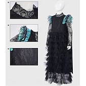 tanie Kostiumy damskie-Czarownica Wróżka Elfaba Sukienka Tiulowe Sukienki Kostium Cosplay z filmu Film Noc Walpurgii Cosplay for Damskie Dla dziewczynek Doroślu Halloween Karnawał Spektakl Comic Con Anime Expo