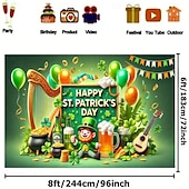 お買い得  ホリデータペストリー-聖パトリックの日のタペストリーの背景、レプラコーン &amp;アイルランドをテーマにした要素、聖パトリックの日のパーティーのためのお祝いの壁掛け、楽しいお祝いの室内装飾。