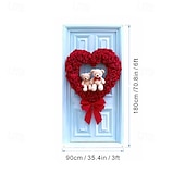 זול שטיחי חופשה-כיסוי לדלת ליום האהבה, דגל חגיגת לב, מושלם לאביזרי צילום, קישוט חגיגי, אידיאלי ליצירת אווירת יום האהבה רומנטית ועיצוב פתח דלת