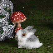 Недорогие Пасха-4 фигурки пасхальных кроликов ручной работы — универсальный праздничный декор для дома &amp;полка для демонстрации, неэлектрическая, без перьев, идеально подходит для Рождества, Хэллоуина, Хануки, Дня