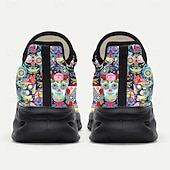 preiswerte Männer Schuhe-Herren Mardi Gras Bunte Totenkopf Sneaker – Künstlerisches Totenkopf-Design mit lebendigen Farben Ideal für Karneval Tanzpartys und festliche Feiern