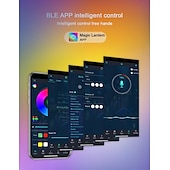 お買い得  スマートライトストリップ-スマートな屋外用ストリングライト、調光可能な LED 電球を備えた RGB 屋外用ライト、IP65 防水、パティオ、裏庭用のシーンモードを備えた色が変わる温白色ライト、アプリ制御