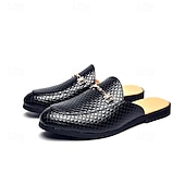 voordelige Mannenschoenen-Mannen Mardi Gras metallic gouden instapschoenen - Stijlvolle instapschoenen met glamoureuze afwerking voor carnaval feesten en modebewuste looks