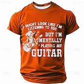  Homens Guitarra Gíria engraçada Camiseta Manga Curta Camiseta Impressão 3D Gola Redonda Camisa Moda Diário Diário Rua Azul Vermelho Verão Primavera Roupa S M L XL XXL XXXL
