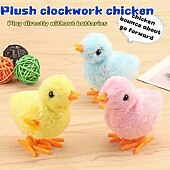 economico Pasqua-4 pezzi di pulcini pasquali in movimento - pulcini di plastica interattivi che camminano a carica, pulcini realistici per gattini &amp;gatti gatto adatto alle razze &amp;dimensioni