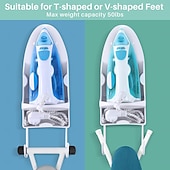 זול אחסון וארגון-מתלה לקרש גיהוץ, מתלה למגהץ עם מתלה לקרש גיהוץ, מתקן למגהץ עמיד בחום לקיר לרוחב מקסימלי של 5 אינץ'