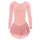 halpa Taitoluistelupuvut-Taitoluistelupuku Naisten Tyttöjen Luistimet Hameet Violetti Musta Valkoinen Avoin selkä Silmukka Spandex Erittäin elastinen Kouluts Kilpailu Luisteluasu Klassinen Kristalli / Strassi Pitkähihainen