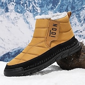 cheap Winter &amp; Snow Boots-Men's Yellow Insulated Winter Boots, Warm and Comfortable Snow Boots for Cold Weather, Ideal for Winter Hiking, Snowboarding and Outdoor Activities
