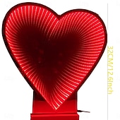 olcso Dekoratív fények-3D-s szerelmes tükör alagút éjszakai fény USB-s tápellátású 32cm/12.6inch ajándék szeretőnek barátnőnek feleség anyának beltéri hálószoba nappali étkező ágyvég hangulat dekorációs lámpa asztali dísz