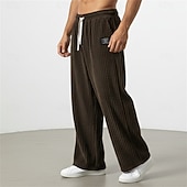 economico Gamba Dritta-Per uomo Pantaloni da tuta Pantaloni Pantaloni in velluto a coste Pantaloni Larghi Pantaloni della tuta a gamba dritta Coulisse Elastico in vita Tinta unica Comodità Lunghezza intera Casuale