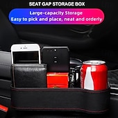 billiga Fordonstjänst-2-pack multifunktionell bilsätesorganisatör i läder, utfyllnadsorganisatör för bilsäten med mugghållare &amp;förvaringsfack/väska – passar framsätet, rymmer telefon, glasögon, nycklar, julklappar till