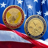 abordables 250e Anniversaire des États-Unis-Pièce commémorative du corps des marines des États-Unis – Pièce de défi militaire en fer à l'occasion du 250e anniversaire des États-Unis médaille de collection en métal pour les marines et cadeaux