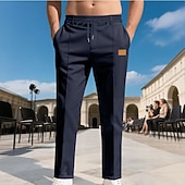 preiswerte Freizeithosen-Herren Hose Freizeithose Baggy-Hosen Kordelzug Tasche Elastischer Bund Einfach Komfort Weich Lässig Täglich Outdoor Urlaub Mode Schwarz Armeegrün