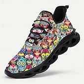 preiswerte Männer Schuhe-Herren Mardi Gras Bunte Totenkopf Sneaker – Künstlerisches Totenkopf-Design mit lebendigen Farben Ideal für Karneval Tanzpartys und festliche Feiern