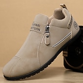 economico Scarpe Casual Slip-On-scarpe slip-on beige da uomo con tomaia morbida: comode scarpe da tutti i giorni per un abbigliamento casual e un comfort che dura tutto il giorno