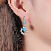 cheap Earrings-1 Pair Earrings For Women's Cubic Zirconia Daily Street Alloy Monogram Moon Star
