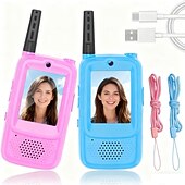 olcso Hangszórók-gyerek videós walkie-talkie-k, 2 db-os újratölthető játék kamerával &amp;képernyő, nagy hatótávolságú kétirányú rádiók fiúknak és lányoknak, szabadtéri kalandkempingjátékok, születésnapi karácsonyi