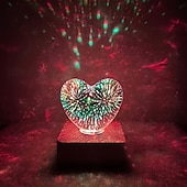 ieftine Lumini decorative-1 buc lampă de noapte cu artificii de dragoste 3D alimentată prin USB 11 * 9cm decorativ pentru dormitor living dining atmosferă pentru capul de pat lumini decorative cadouri