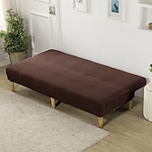 abordables Couverture du canapé Futon-Housse de canapé-lit extensible en tissu imprimé, disponible en 3 tailles différentes, housse de canapé sans accoudoirs, housse de banc élastique, protection décorative pour le Nouvel An, décoration