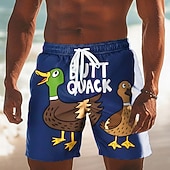 economico Animali &amp; Uccelli-Per uomo Pollo di plastica Anatra Gergo divertente Costumi da bagno Pantaloncini da mare Pantaloncini da Surf Misura del girovita medio Divertente Casuale Vacanza al Mare Tasche Laterali fodera in