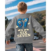 economico Umoristico 3D del Ragazzo-Unisex Ragazzi 3D Grafico Gergo divertente 67 Felpa Maglione Manica Lunga Stampa 3D Primavera Autunno Attivo Moda Streetwear Bambini 4-12 Anni Girocollo Casuale Quotidiano All'aperto Vestibilit