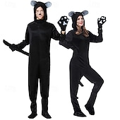 billige Dyrekostyme-Kigurumi-pysjamas Fancy kostyme Onesie-kostyme Dyremønster Katt Varm søt stil Behagelig Med hette Fleece Voksne Herre Dame Karneval Påske Fest Ytelse homewear Kle deg opp