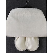 cheap Faux Fur Wraps-Faux Fur Wraps Women's Wrap Elegant Sleeveless Faux Fur Wedding Wraps With Pure Color For Party Fall