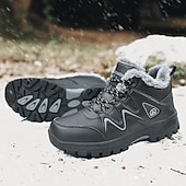 preiswerte Winter- und Schneestiefel-Schwarze Herren-Winterwanderstiefel, wasserdicht und isoliert, ideal für Schnee, Wanderungen und Outdoor-Abenteuer, robustes Schuhwerk für kaltes Wetter und unwegsames Gelände