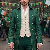 economico Capispalla-Punk &amp; Gotico Medievale Rinascimento Cappotto Giacca Frac Ebenezer Scrooge Dickens Principe Elfo Nobile Costume Per uomo Reale Stile Steampunk Natale Halloween Mascherata Evento / Festa Mascherata