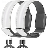 billige Lommelykter-2-pakning oppladbare LED-armbånd, LED-løpearmbånd, justerbart blinkende LED-sikkerhetsarmbånd, reflekterende løpeutstyr med høy synlighet, justerbare lysende armbånd