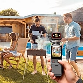 voordelige Actiecamera-4K HD actiecamera met 180° draaibare lens, beeldstabilisatie, 1,9 inch scherm, 2000 mAh batterij, lichtgewicht, ideaal voor vloggen. &amp;reis- en vlogapparatuur: strak design, duurzame constructie,