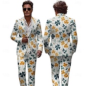 cheap Men's Clothing​-St. Patrick 2026 Shamrock Irish Carnival Pants Suits &amp; Blazers Novelty Funny Adults' Men's Saint Patrick's Day Casual Party Easy Carnival Costume Dress Up