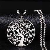 Χαμηλού Κόστους Κολιέ &amp; μενταγιόν-Κρεμαστό For Γυναικεία Δρόμος Καθημερινά Ανοξείδωτο Ατσάλι Κλασσικό Δέντρο της ζωής